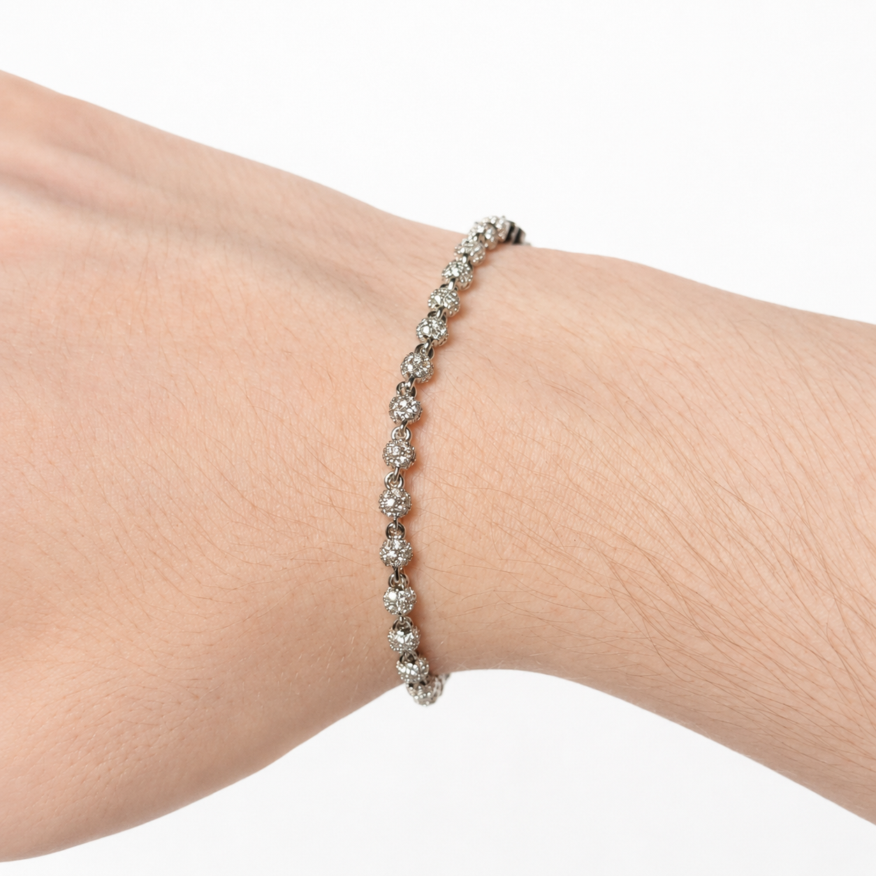 4MM ICED OUT BALL CZ BRACELET