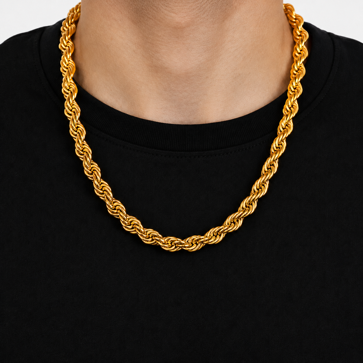 10MM THICK ROPE CHAIN LOBSTER CLASP