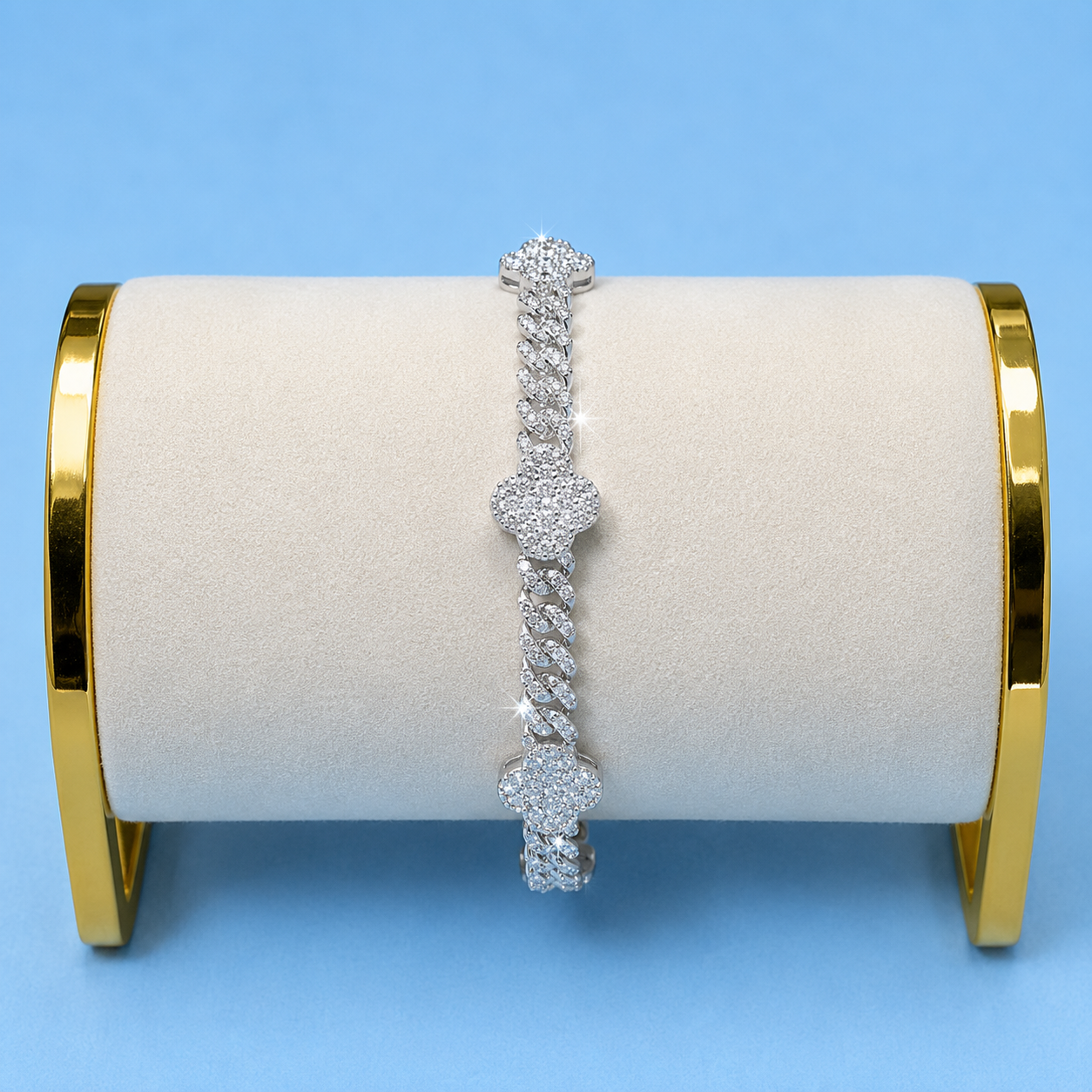 8MM CUBAN FLOWER BRACELET