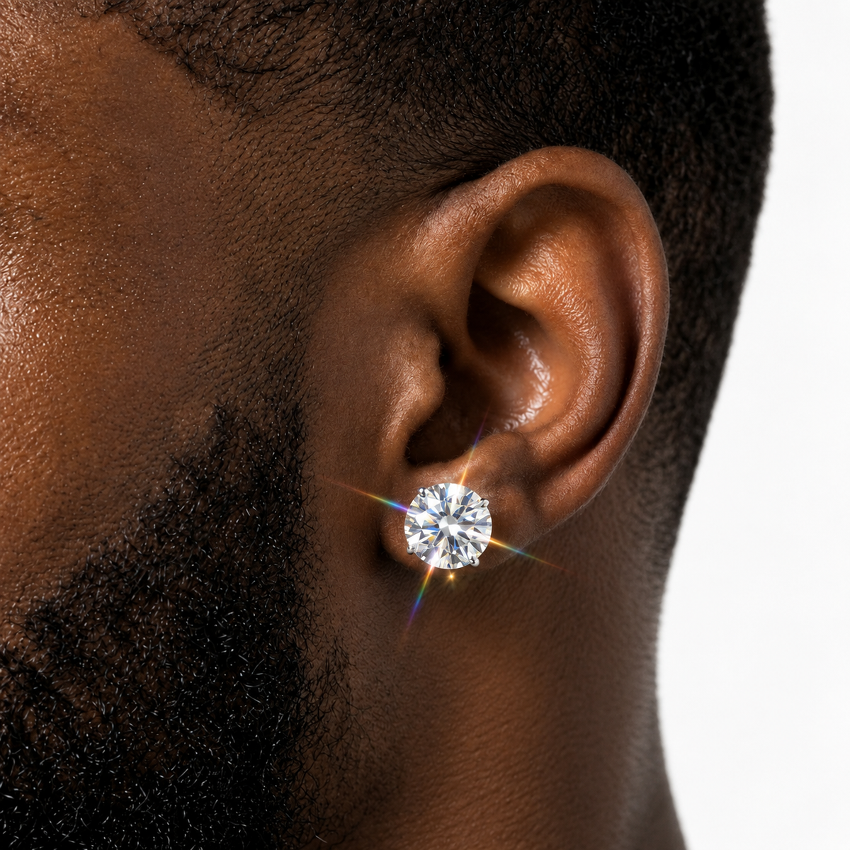 10 mm STUD EARRINGS VVS MOISSANITE 8CTW