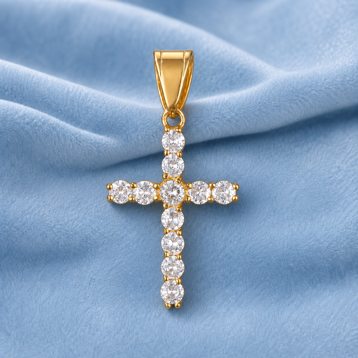 ICED CROSS PENDANT 5A CZ