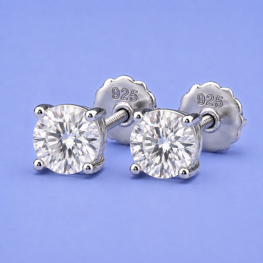 5mm STUD EARRINGS VVS MOISSANITE