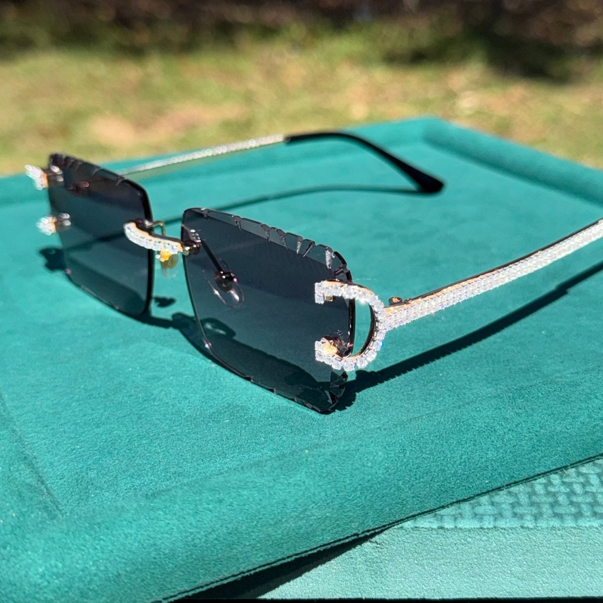 Purple Iced out Designer Glasses - jewelryresell