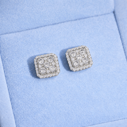 11mm Square Earrings MOISSANITE VVS