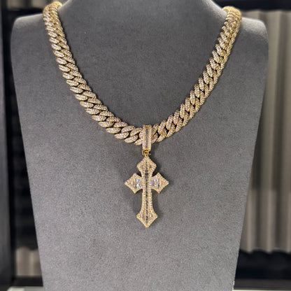 CUBAN CHAIN 10MM & BIG CROSS PENDANT