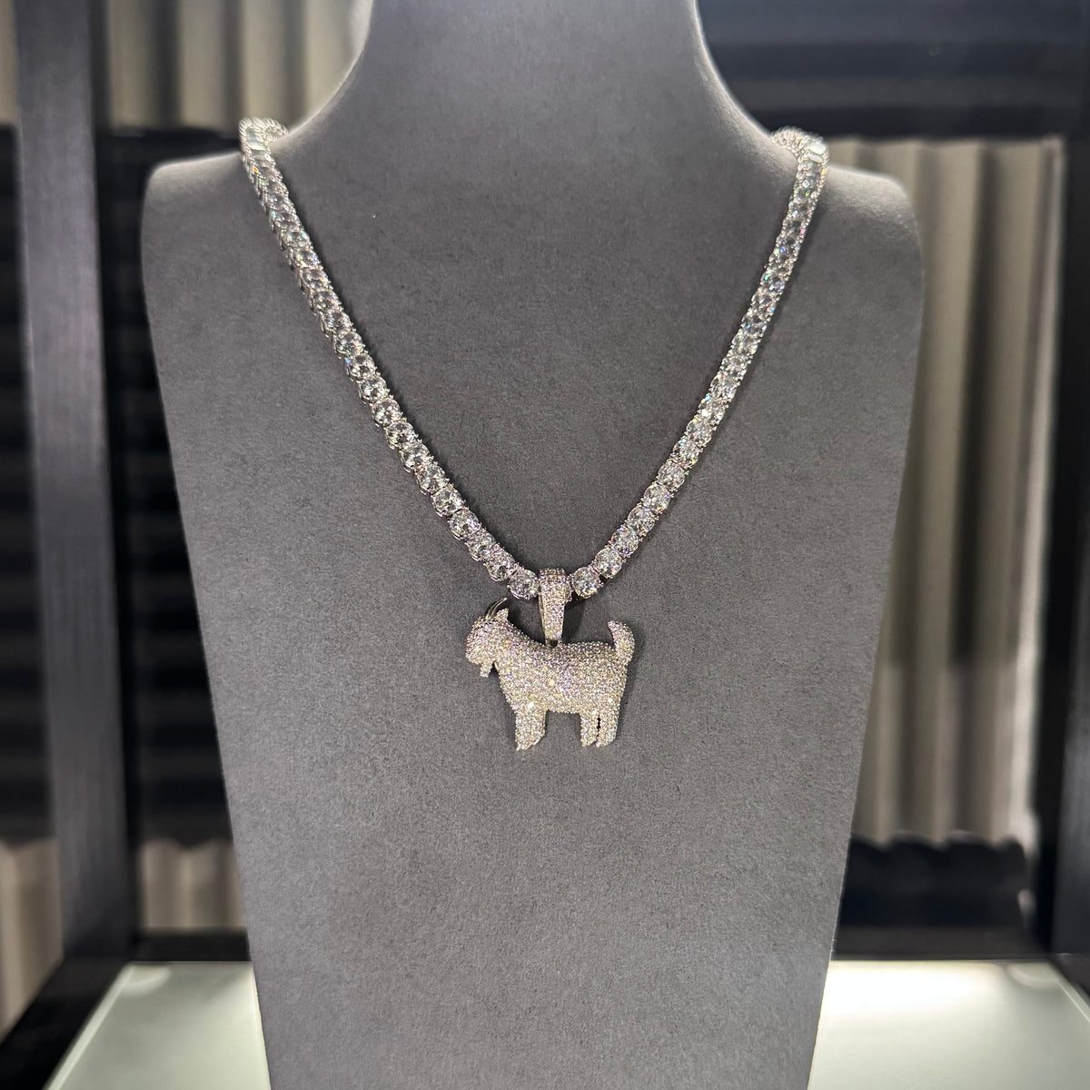 5MM TENNIS CHAIN & GOAT PENDANT