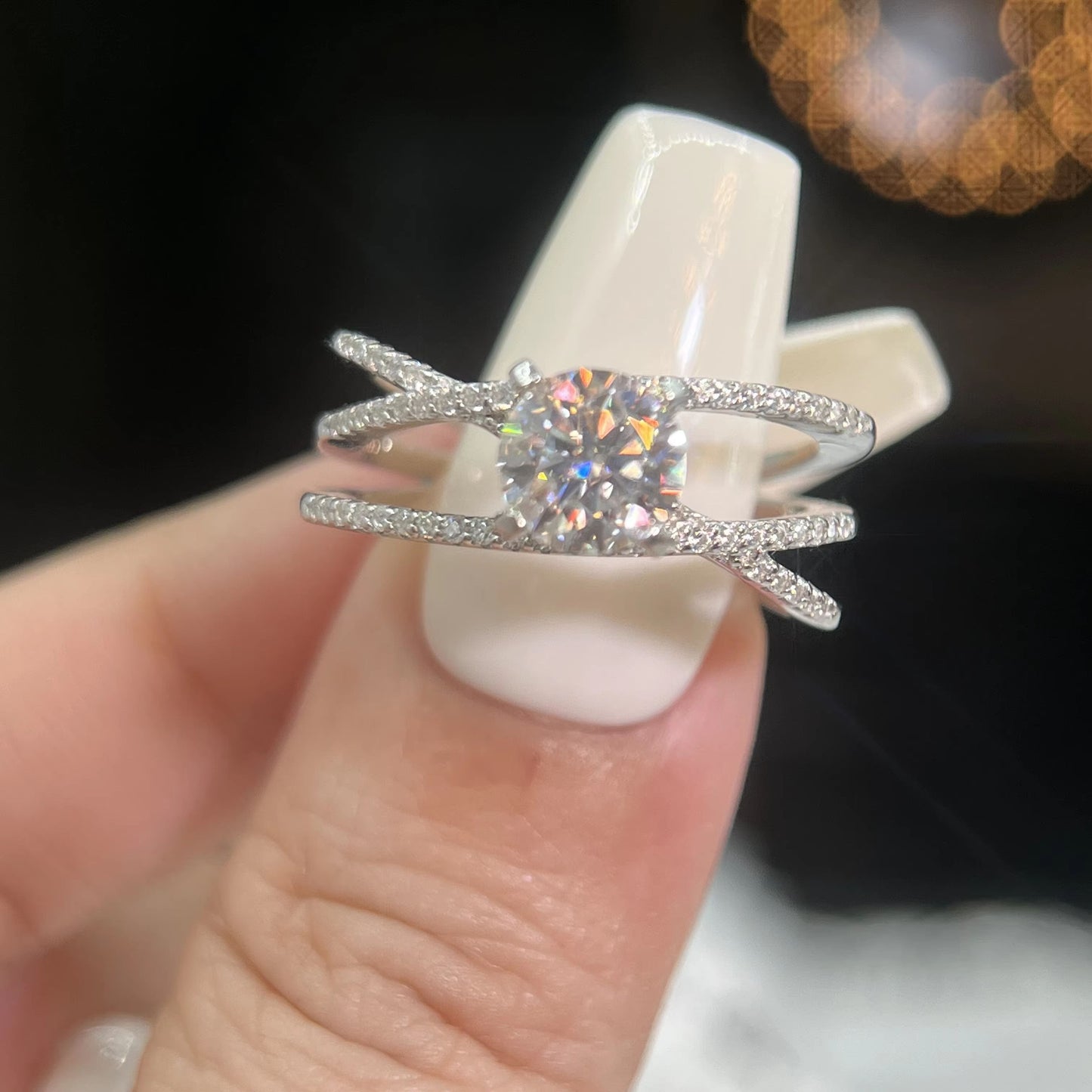 Criss-Cross Engagement Ring