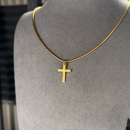 2MM SNAKE CHAIN WITH CROSS PENDANT