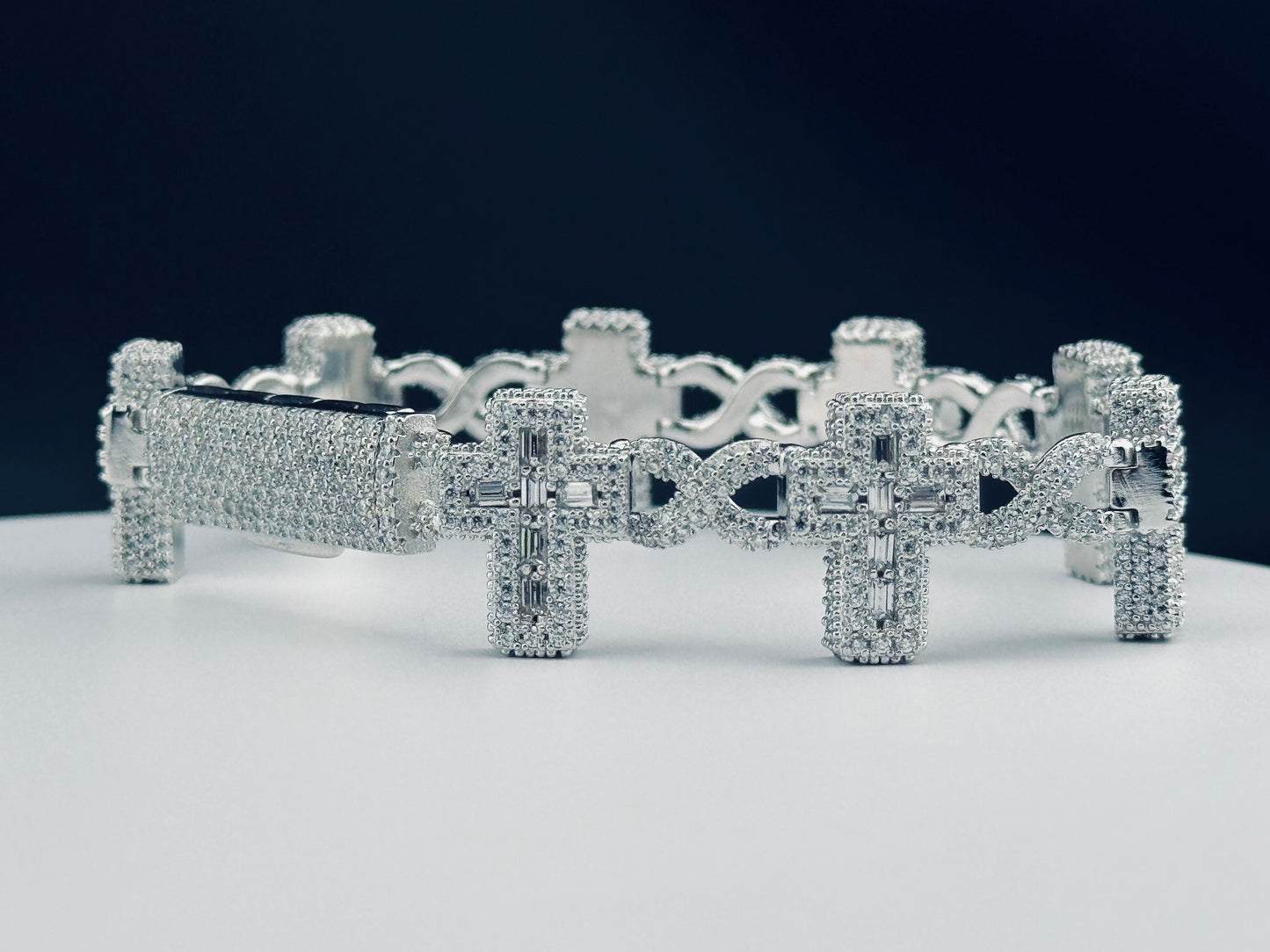 ICED OUT CROSS BRACELET