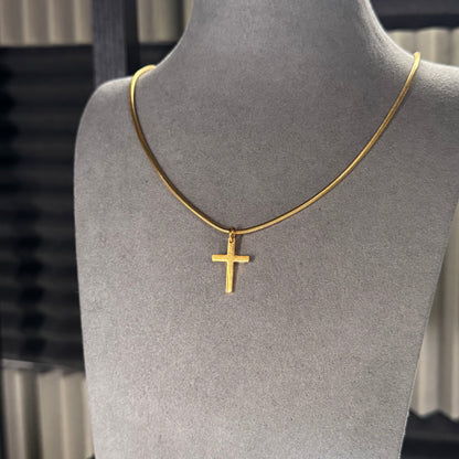 2MM SNAKE CHAIN WITH CROSS PENDANT
