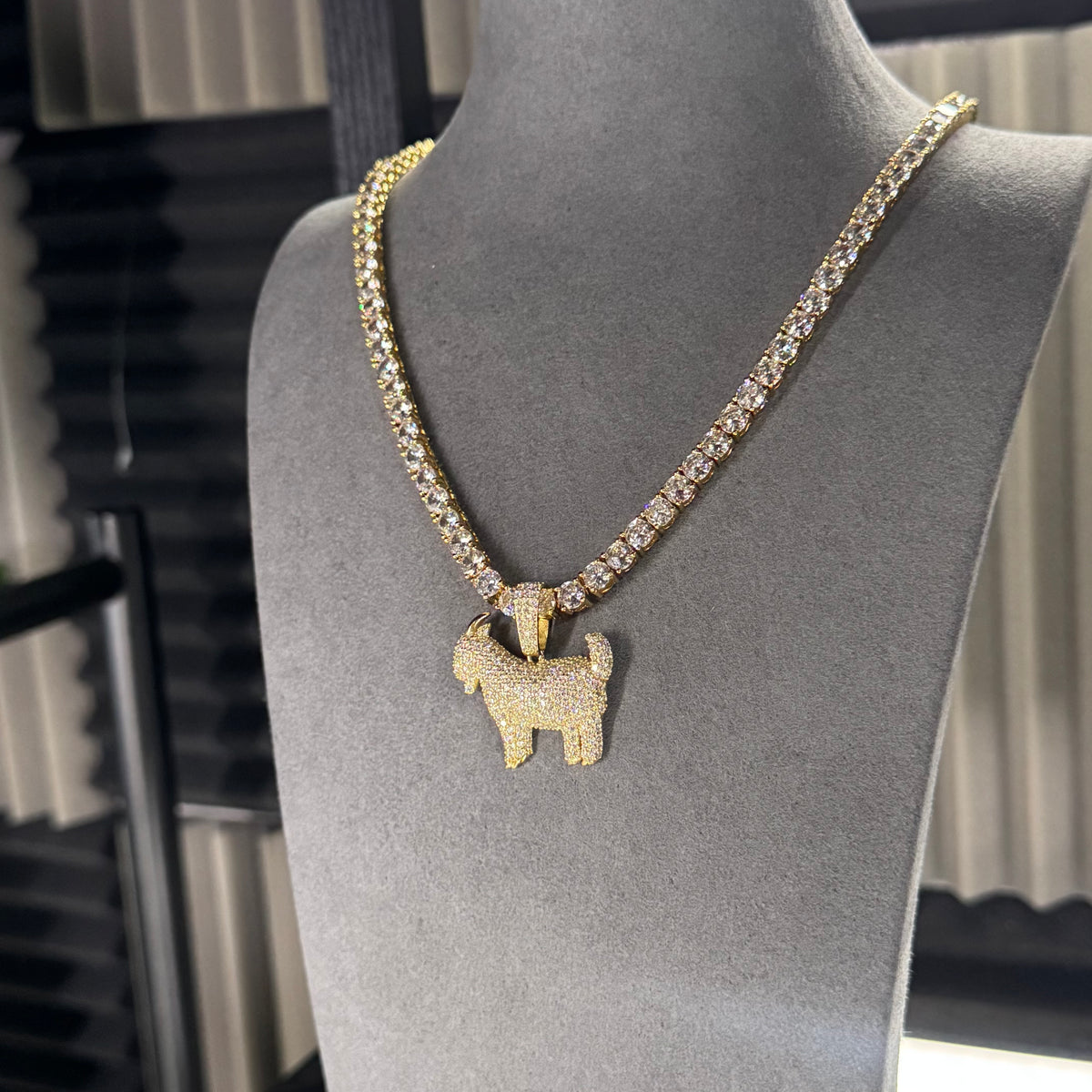 5MM TENNIS CHAIN & GOAT PENDANT