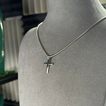 2MM SNAKE CHAIN WITH CROSS PENDANT