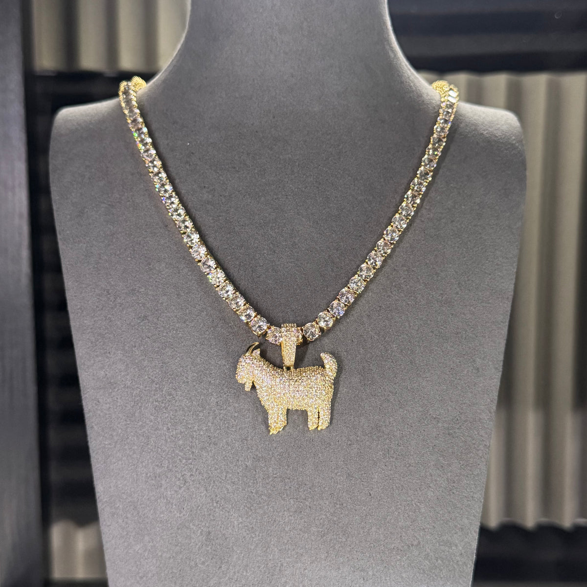 5MM TENNIS CHAIN & GOAT PENDANT