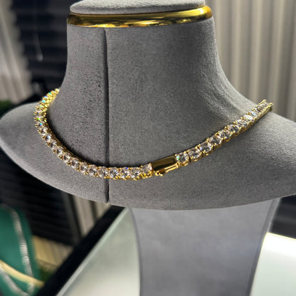5MM TENNIS CHAIN & TRIPLE CROSS PENDANT