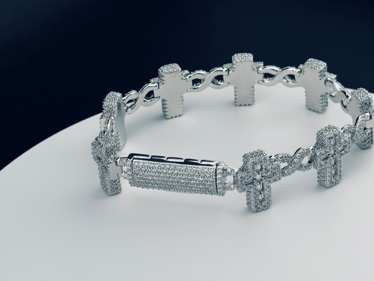 ICED OUT CROSS BRACELET
