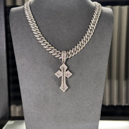 CUBAN CHAIN & BIG CROSS PENDANT