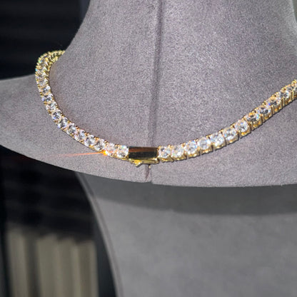 TENNIS CHAIN 4MM & ICED CROSS PENDANT