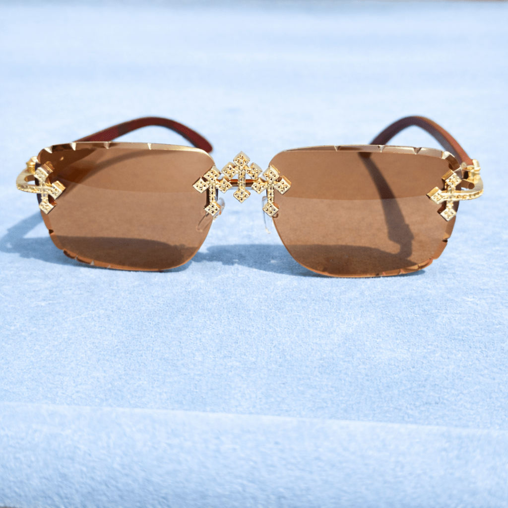 Brown Cross Glasses - jewelryresell