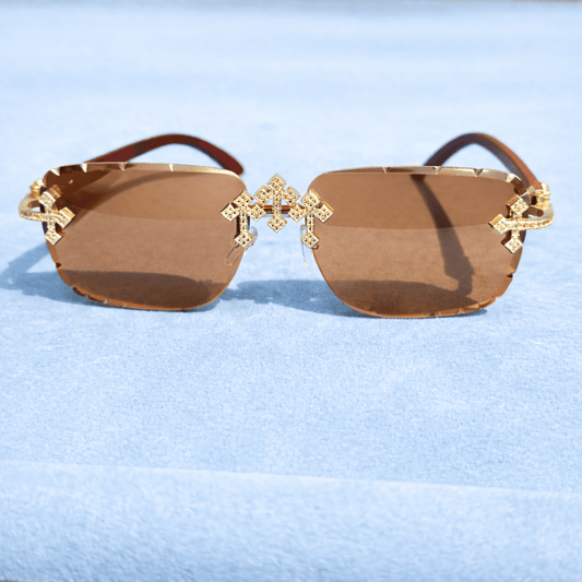 Brown Cross Glasses - jewelryresell