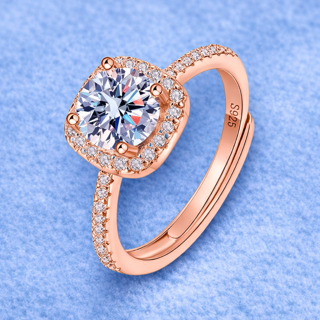 Square Halo Ring 1ct