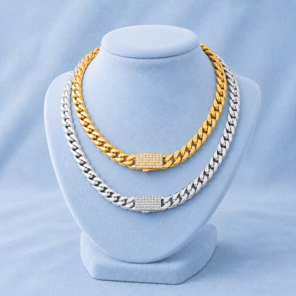 8mm Cuban Iced Clasp Chain 5A CZ