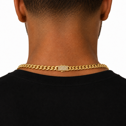 8mm Cuban Iced Clasp Chain 5A CZ