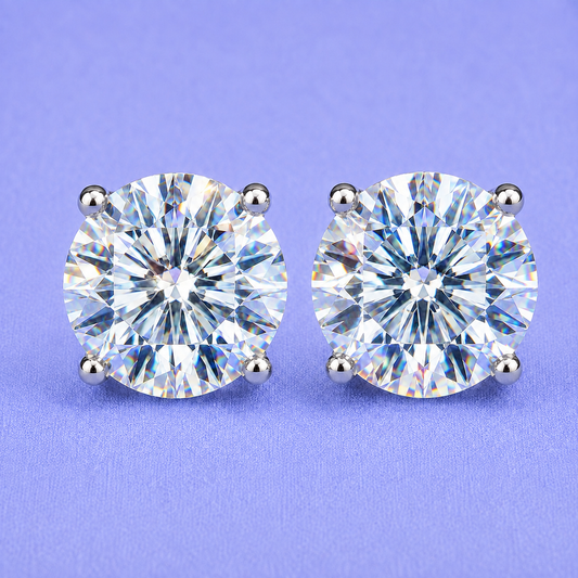 8mm STUD EARRINGS VVS MOISSANITE