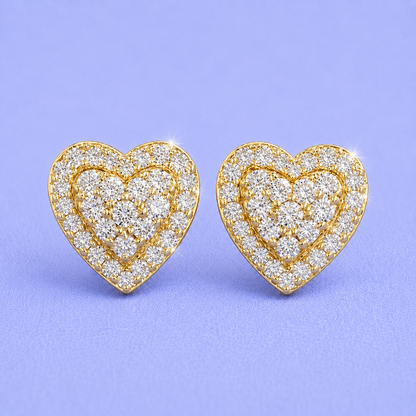 8mm Heart Earrings MOISSANITE VVS