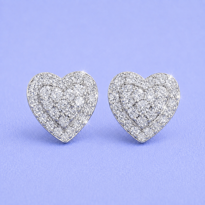 8mm Heart Earrings MOISSANITE VVS
