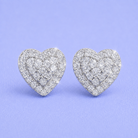 8mm Heart Earrings MOISSANITE VVS