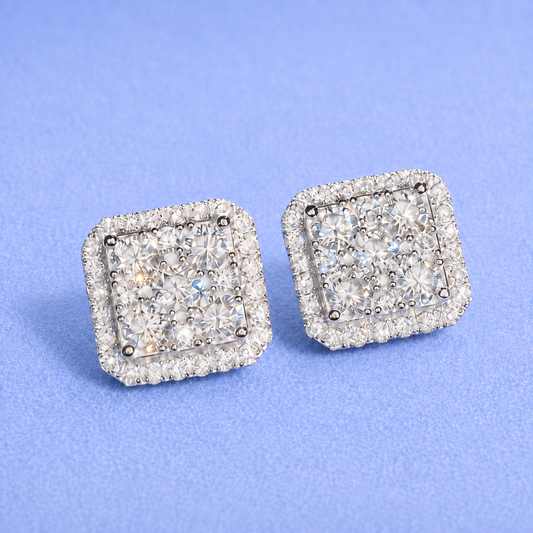 11mm Square Earrings MOISSANITE VVS