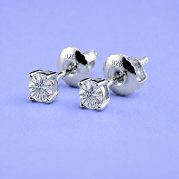 3mm STUD EARRINGS VVS MOISSANITE