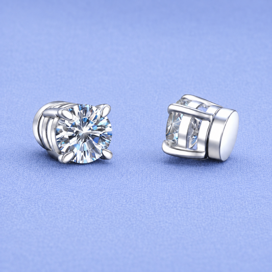 6.5mm Magnet Earrings VVS MOISSANITE