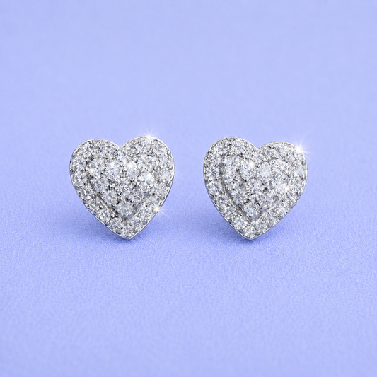 8mm Heart Earrings MOISSANITE VVS