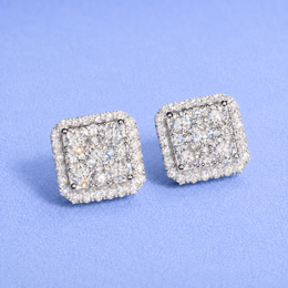 11mm Square Earrings MOISSANITE VVS