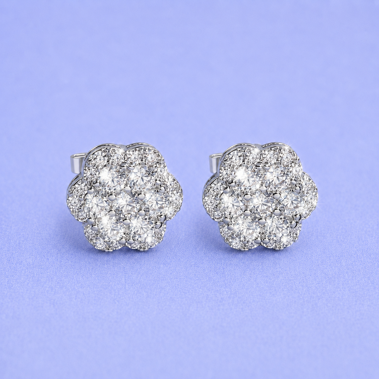 9mm FLOWER EARRINGS VVS MOISSANITE