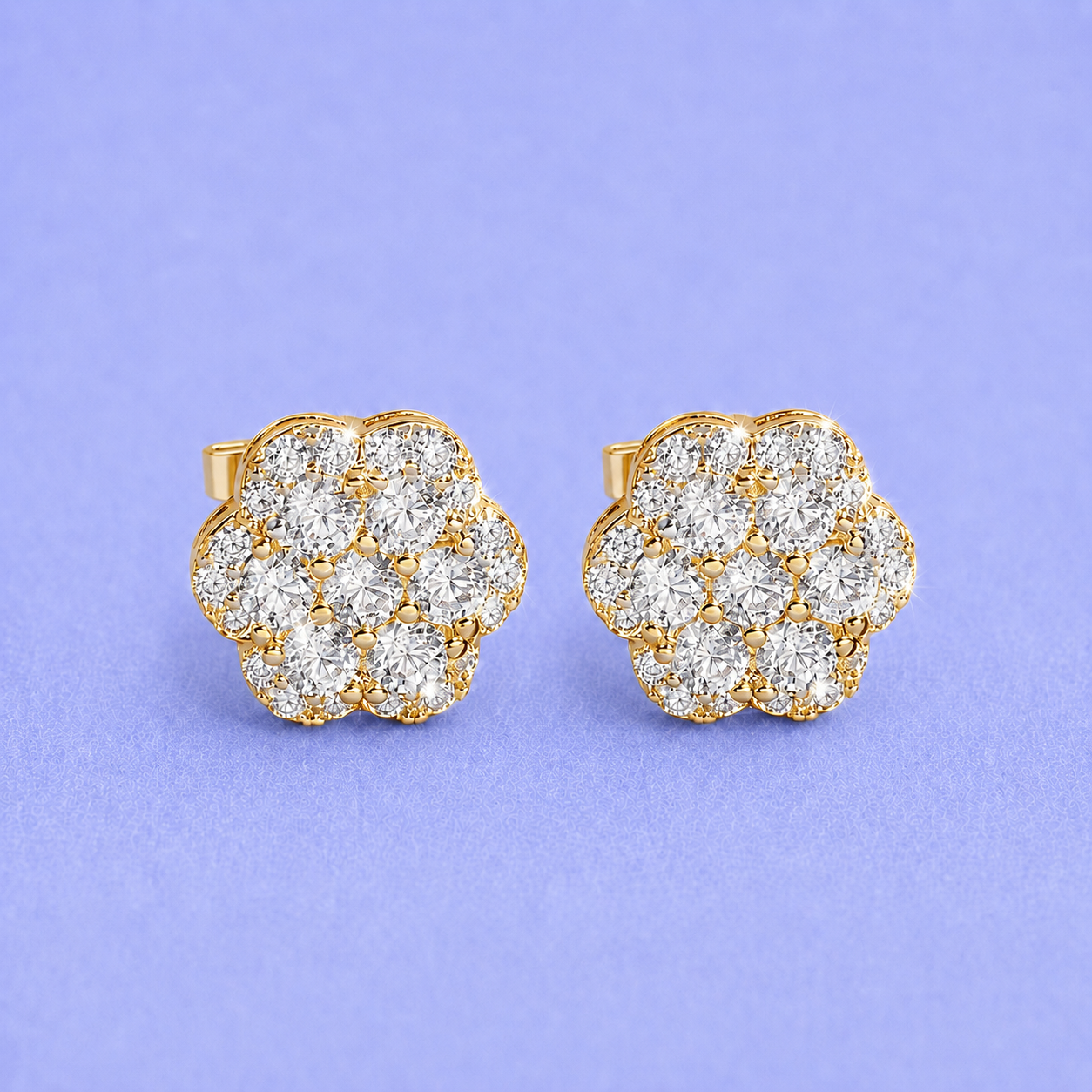 9mm FLOWER EARRINGS VVS MOISSANITE