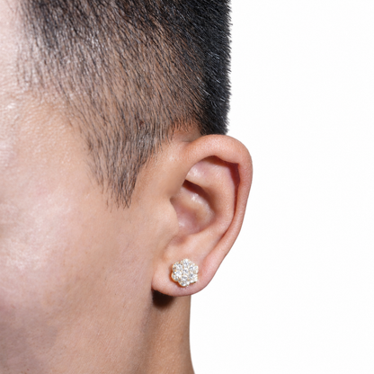 9mm FLOWER EARRINGS VVS MOISSANITE