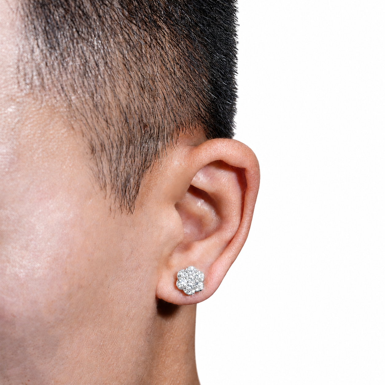 9mm FLOWER EARRINGS VVS MOISSANITE