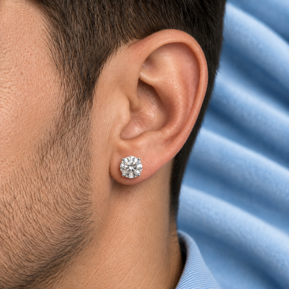 8mm STUD EARRINGS VVS MOISSANITE
