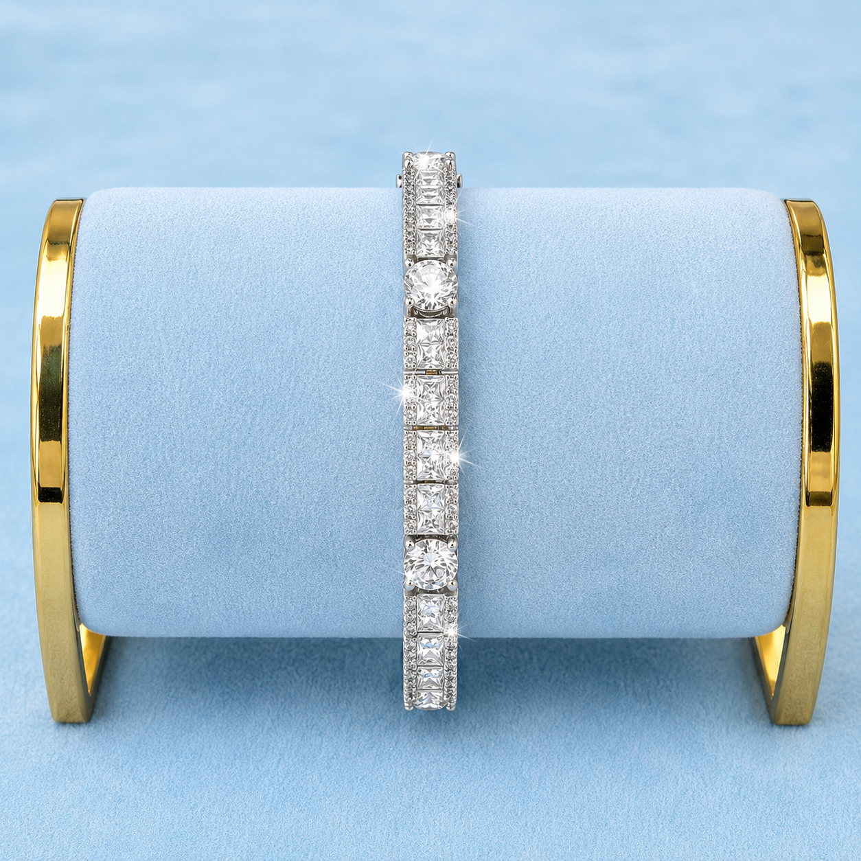 Round & Princess Cut Tennis Bracelet 6mm