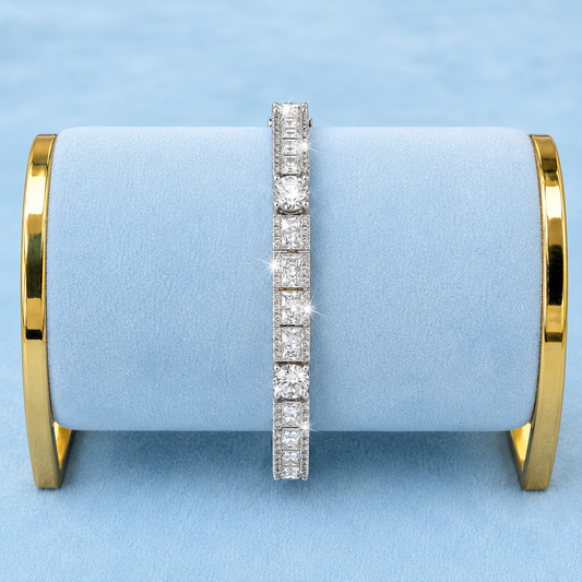 Round & Princess Cut Tennis Bracelet 6mm