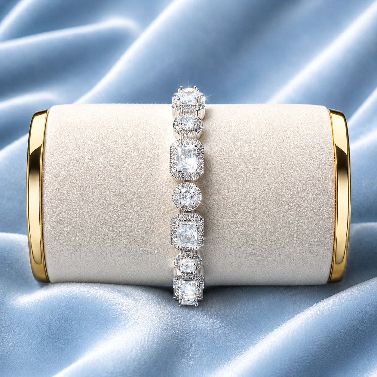 Cushion & Round Tennis Bracelet 10MM