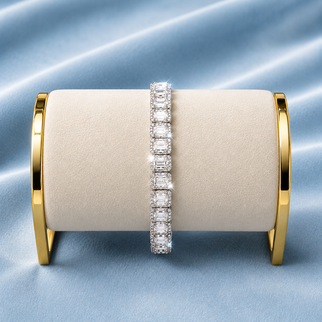 EMERALD CUT 10MM BRACELET