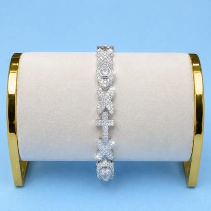 9MM  CROSS EYE BRACELET 5A CZ