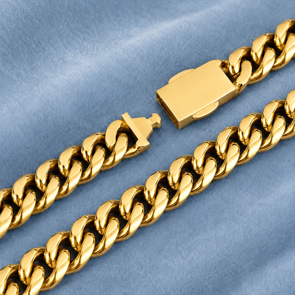 12mm Cuban Cross Clasp Chain 5A CZ