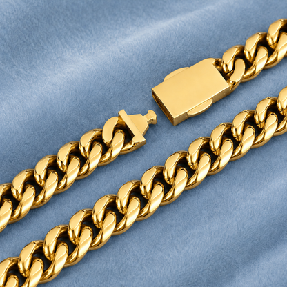 12mm Cuban Cross Clasp Chain 5A CZ