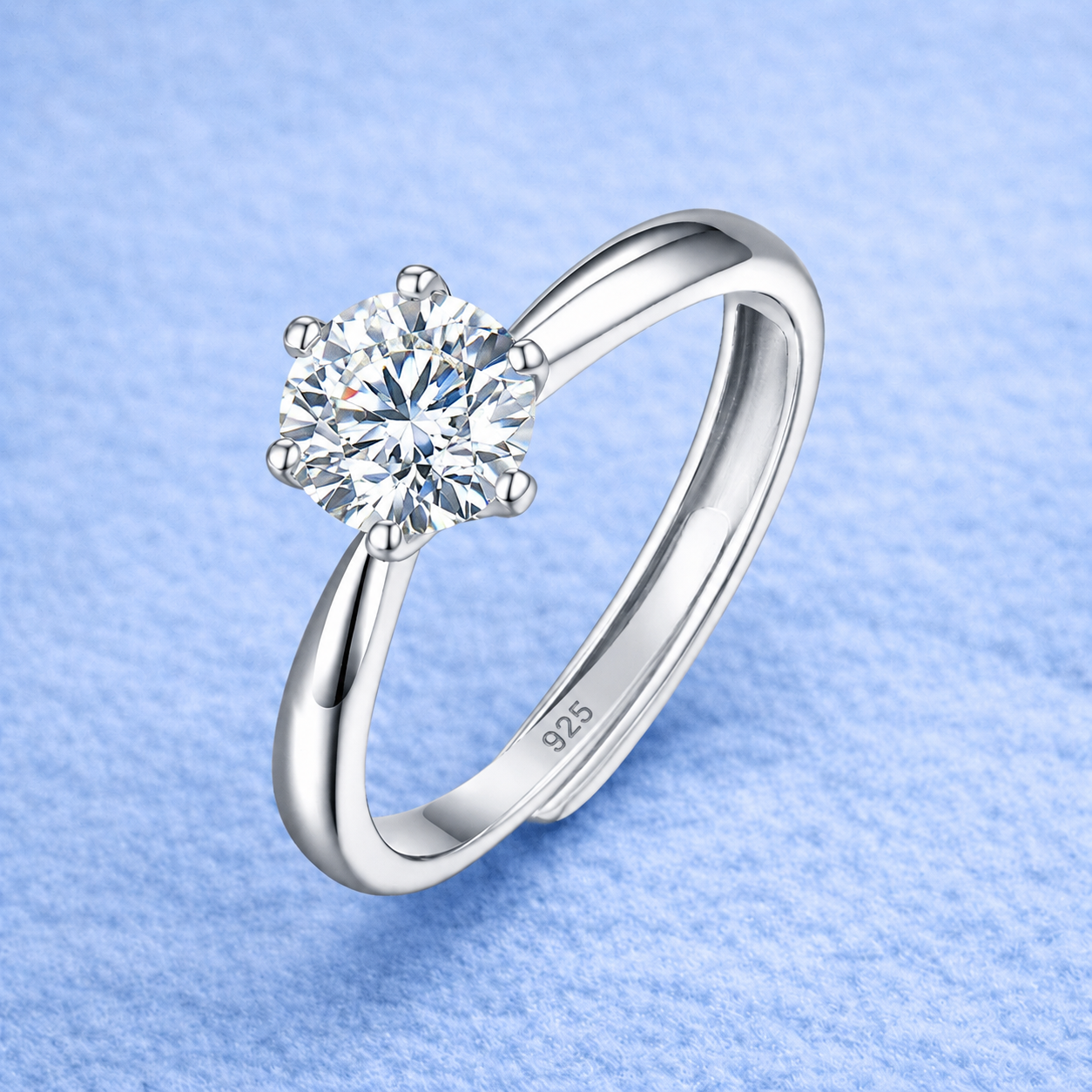 1ct Plain Engagement Ring VVS MOISSANITE