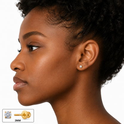 3mm STUD EARRINGS VVS MOISSANITE