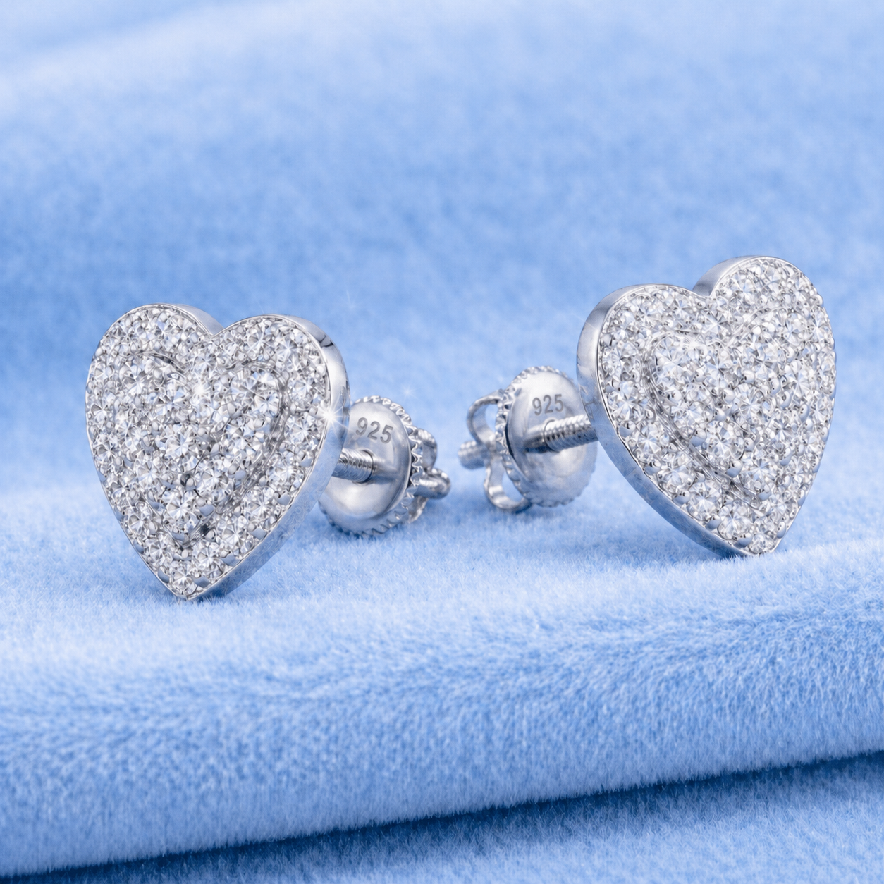 8mm Heart Earrings MOISSANITE VVS